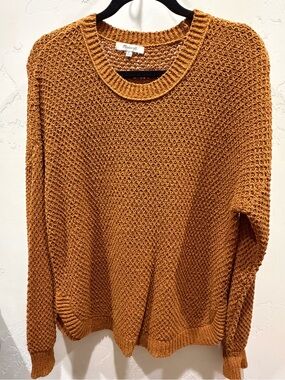 Madewell Men's Chunky Crewneck Sweater in Golden Ochre